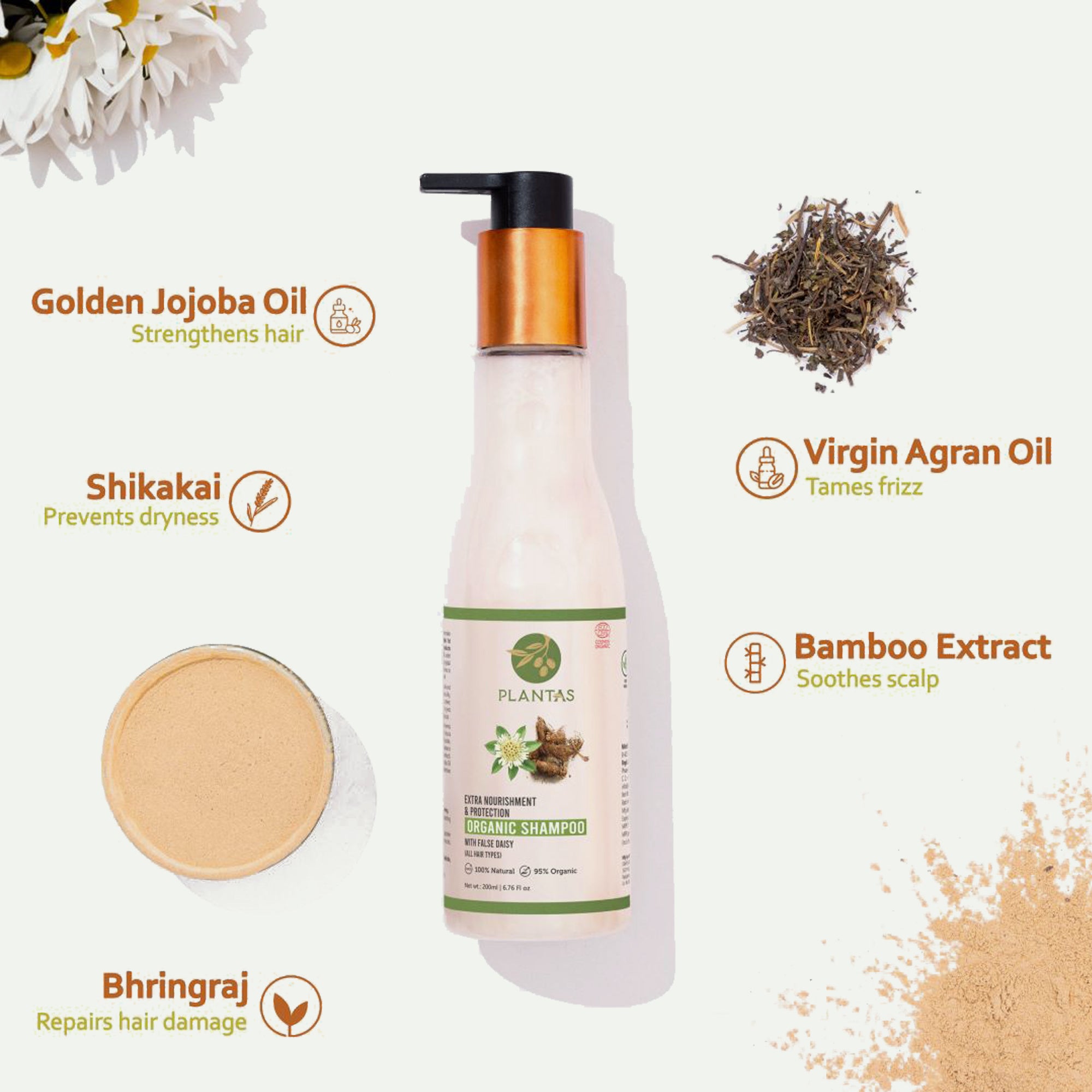 Plantas Organic Shampoo  - Extra Nourishment & Protection image 2