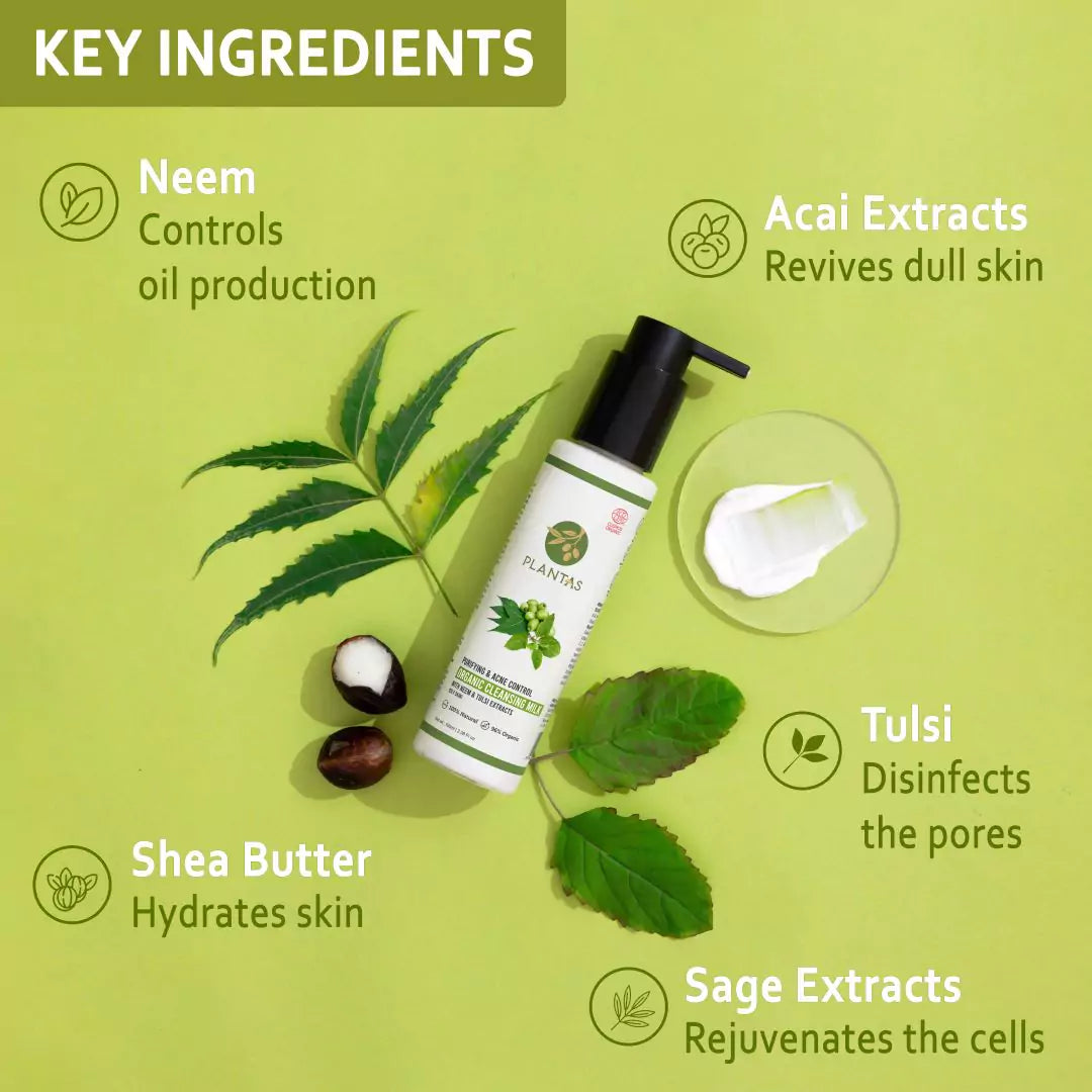 Plantas Organic Cleansing Milk -  Purifying and Acne Defence image 2