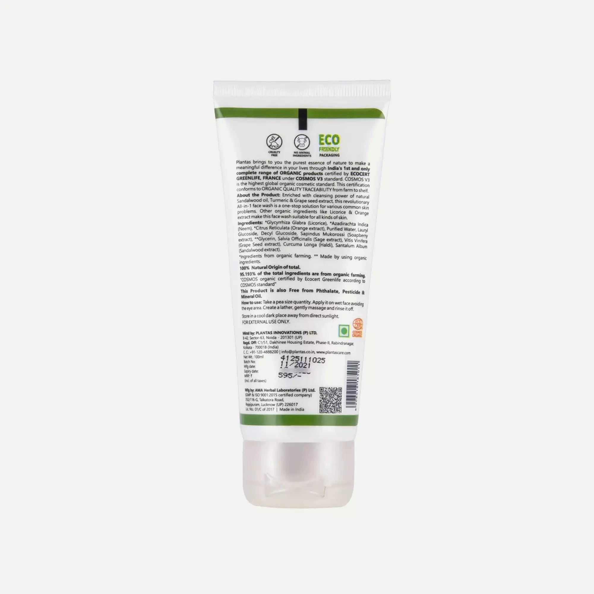 Plantas Organic Face Wash -  All in One image 2