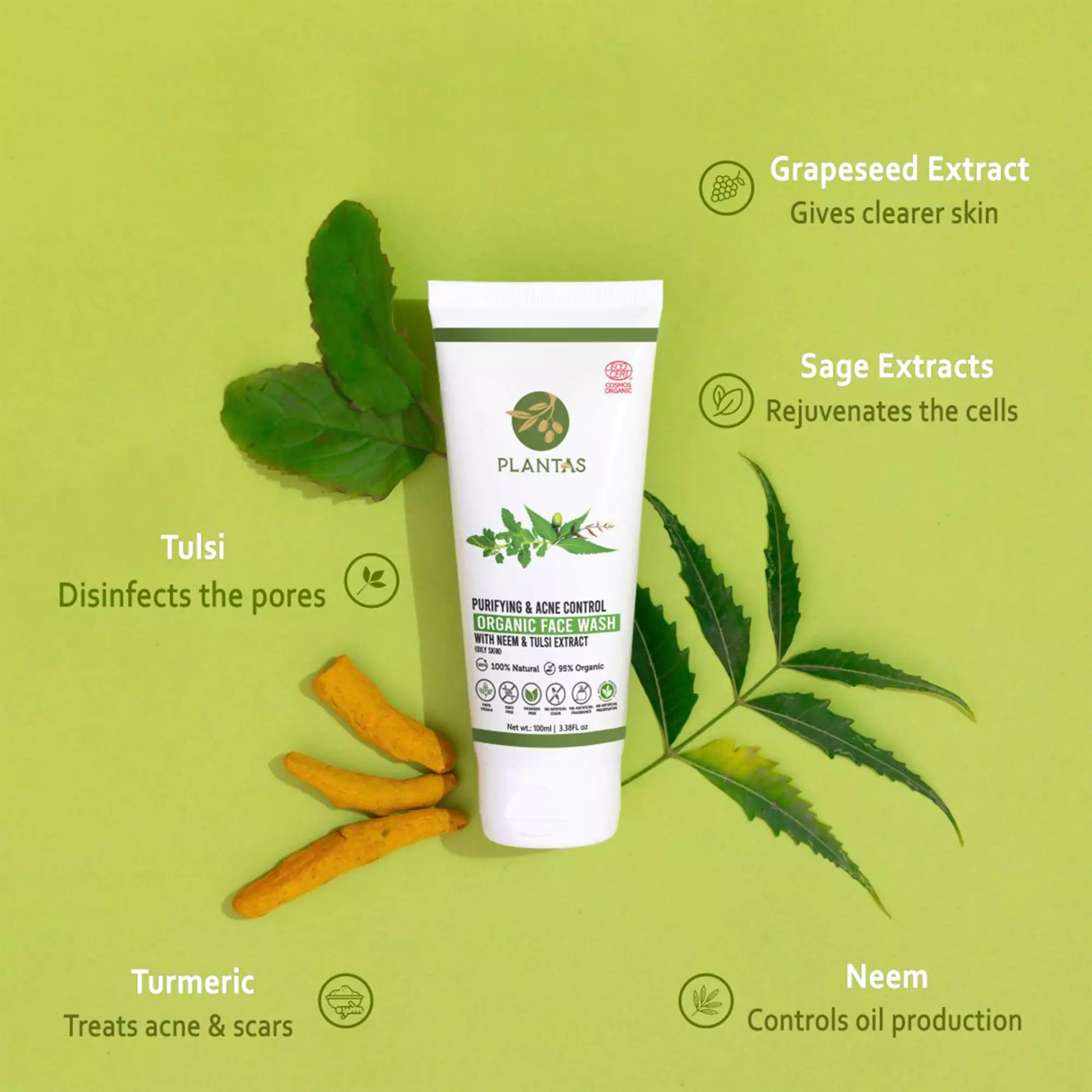 Plantas Organic Face Wash - Purifying and Acne Control image 2