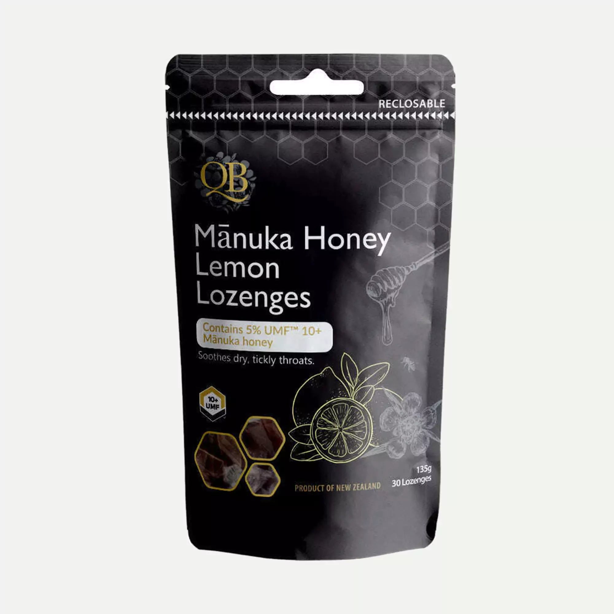 QB Manuka Honey Lemon Lozenges image 1